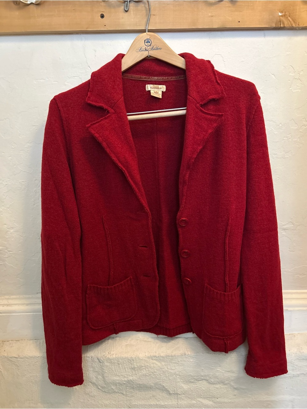 Sundance Red Knit Blazer Cardigan